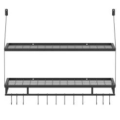 Wandregal Topfregal Eisen 77 x 25 x 56 cm schwarz