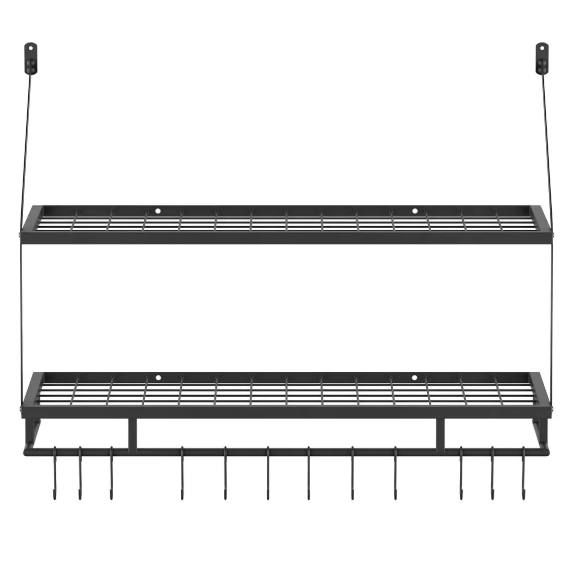 Wandregal Topfregal Eisen 77 x 25 x 56 cm schwarz