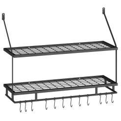Wandregal Topfregal Eisen 77 x 25 x 56 cm schwarz