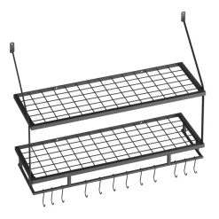 Wandregal Topfregal Eisen 77 x 25 x 56 cm schwarz