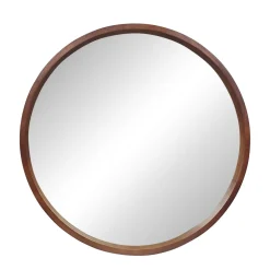 Wandspiegel Holz rund 76 cm natur