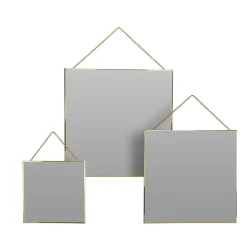 Wandspiegel Set quadratisch 3-teilig gold