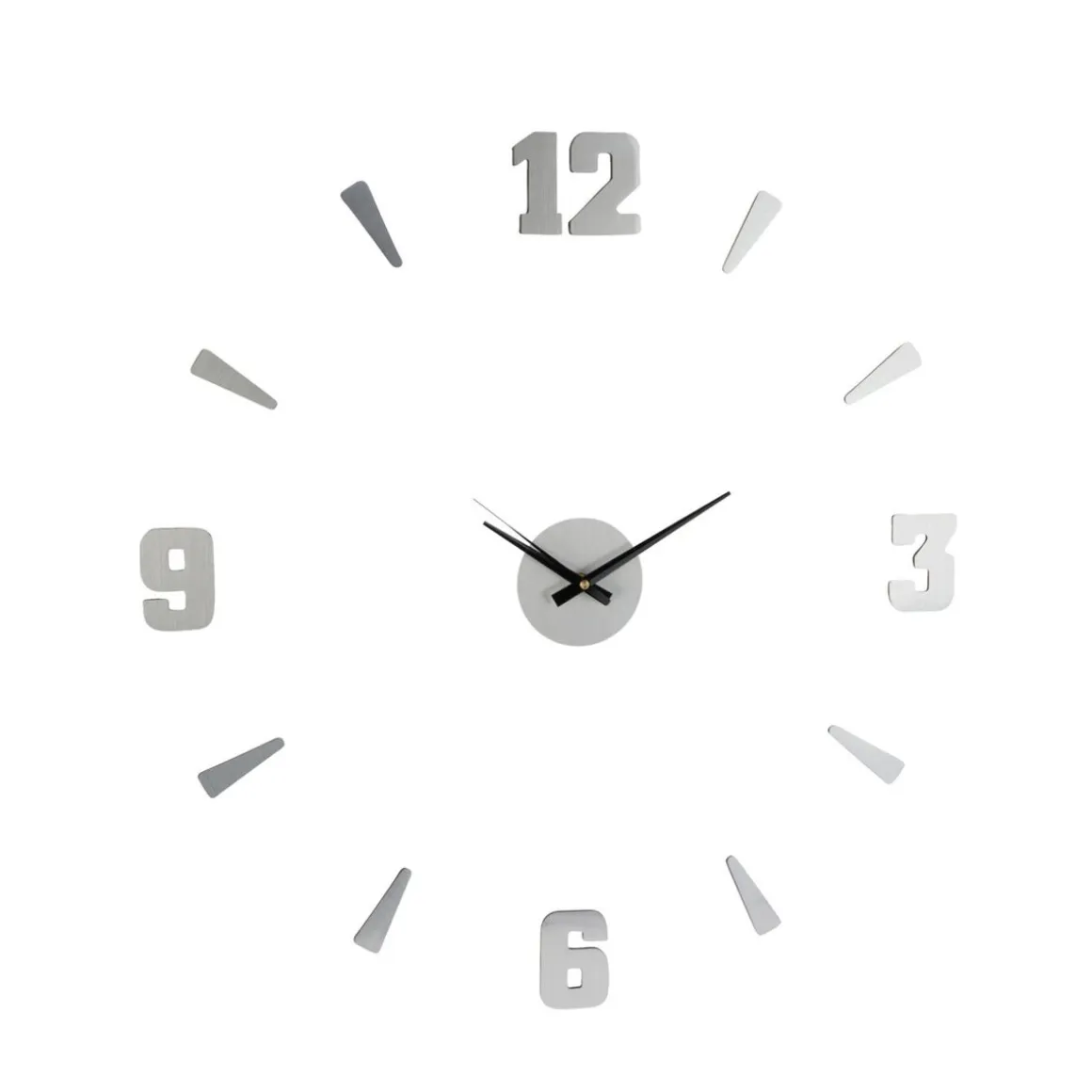 Wanduhr Aufkleber silber/schwarz