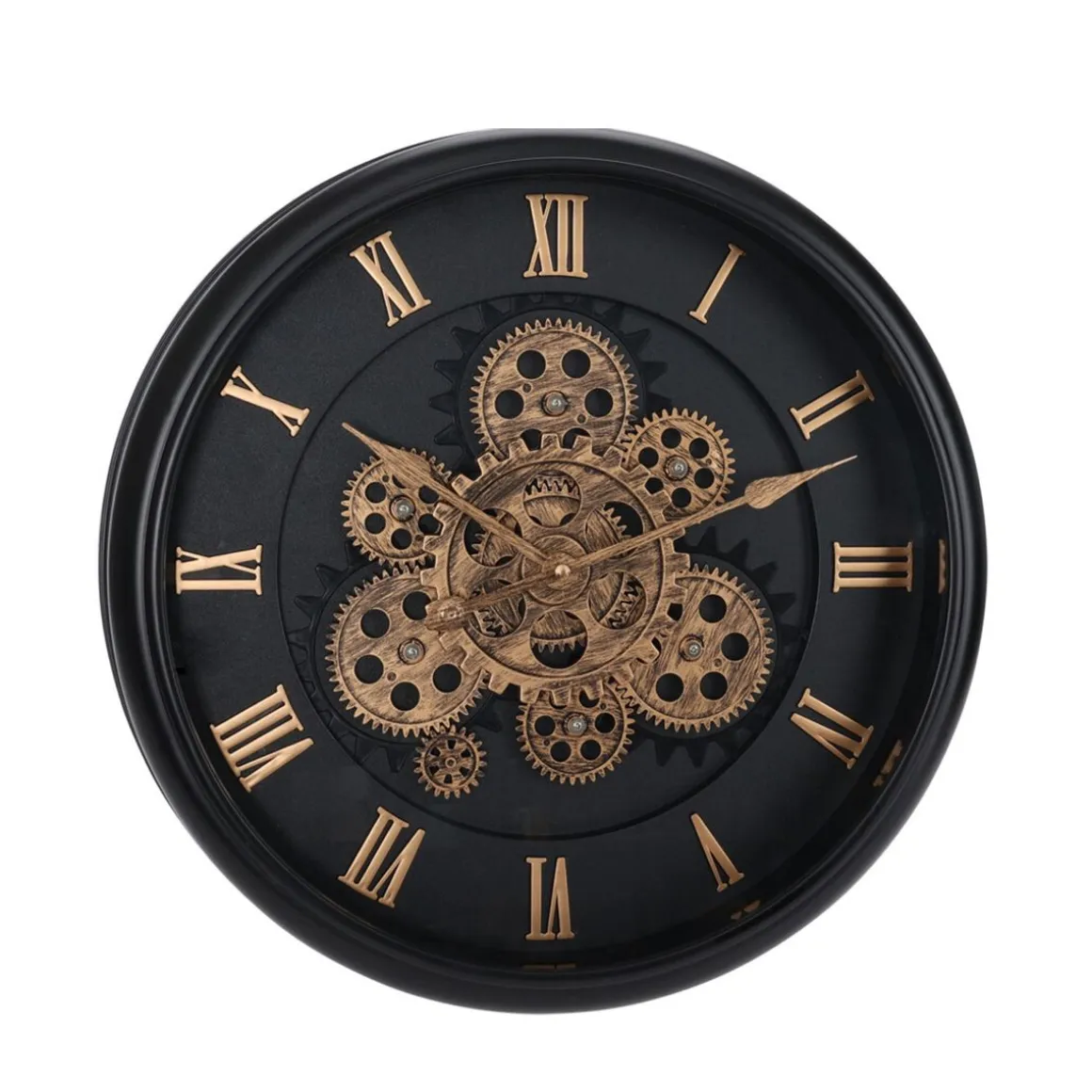Wanduhr 40 cm schwarz/gold
