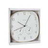 Wanduhr Wetterstation 28 cm weiss/gold