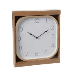 Wanduhr 30 x 30 cm weiss/braun