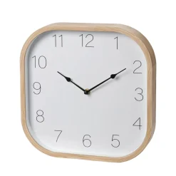 Wanduhr 30 x 30 cm weiss/braun