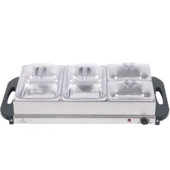 Warmhalteplatte elektrisch Edelstahl 2 x 2.5L + 2 x 1L