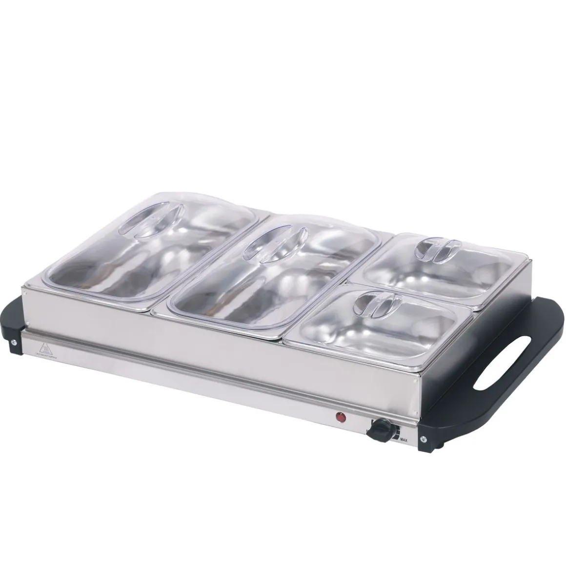 Warmhalteplatte elektrisch Edelstahl 2 x 2.5L + 2 x 1L