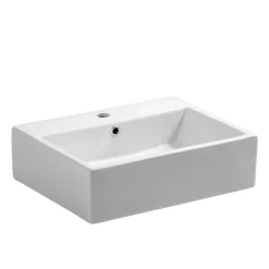 Waschbecken Keramik rechteckig 52 x 42 cm weiss