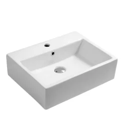 Waschbecken Keramik rechteckig 52 x 42 cm weiss