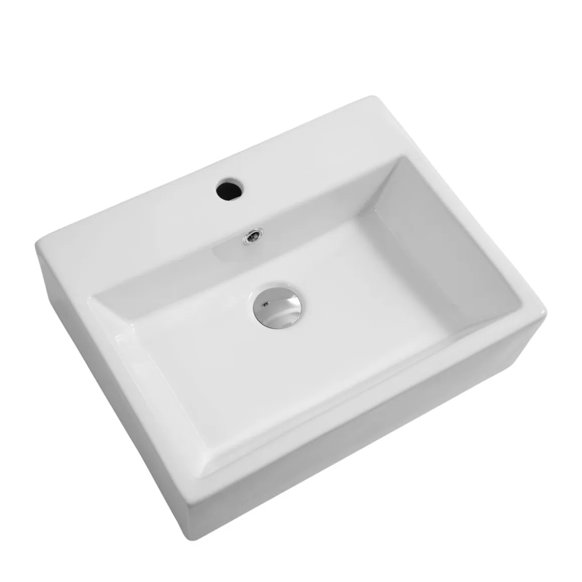 Waschbecken Keramik rechteckig 52 x 42 cm weiss