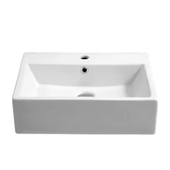 Waschbecken Keramik rechteckig 52 x 42 cm weiss