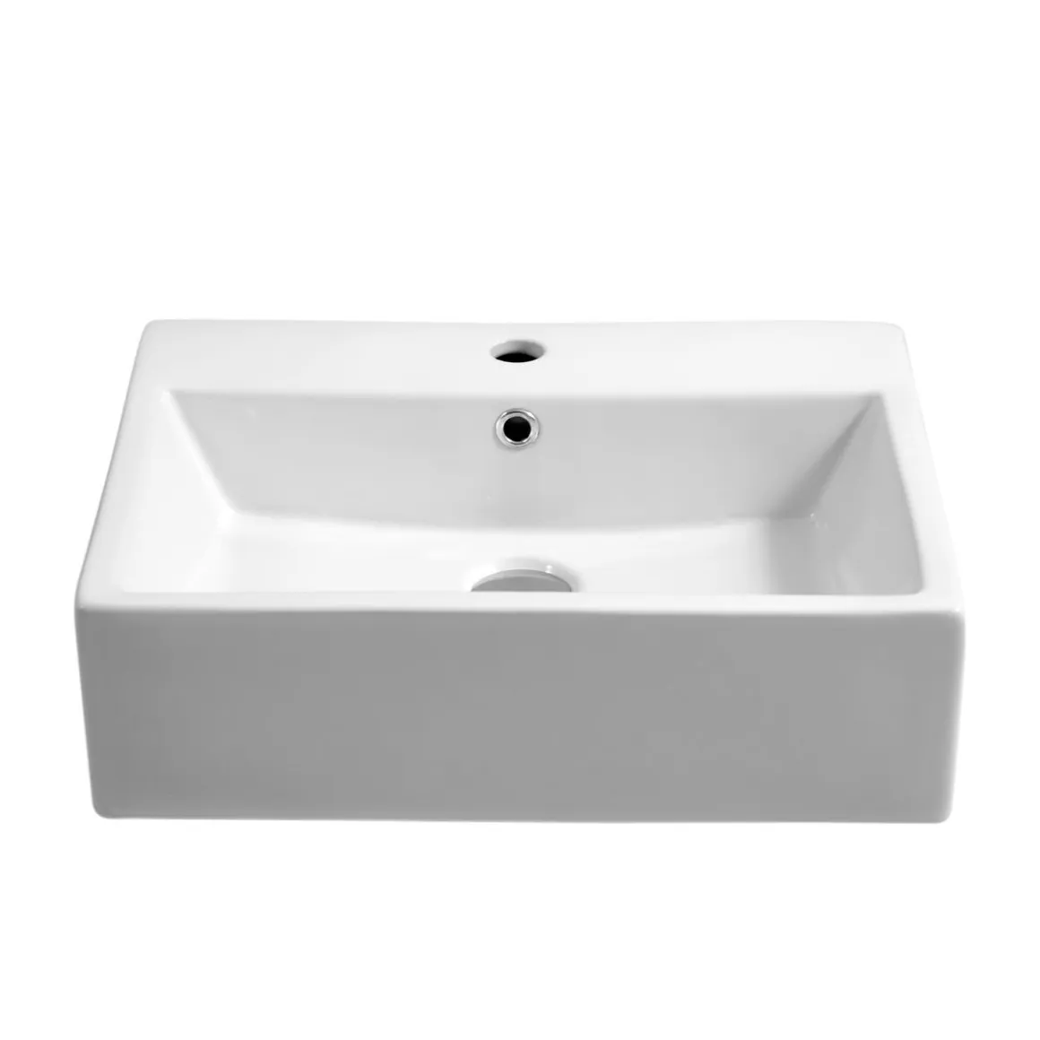 Waschbecken Keramik rechteckig 52 x 42 cm weiss
