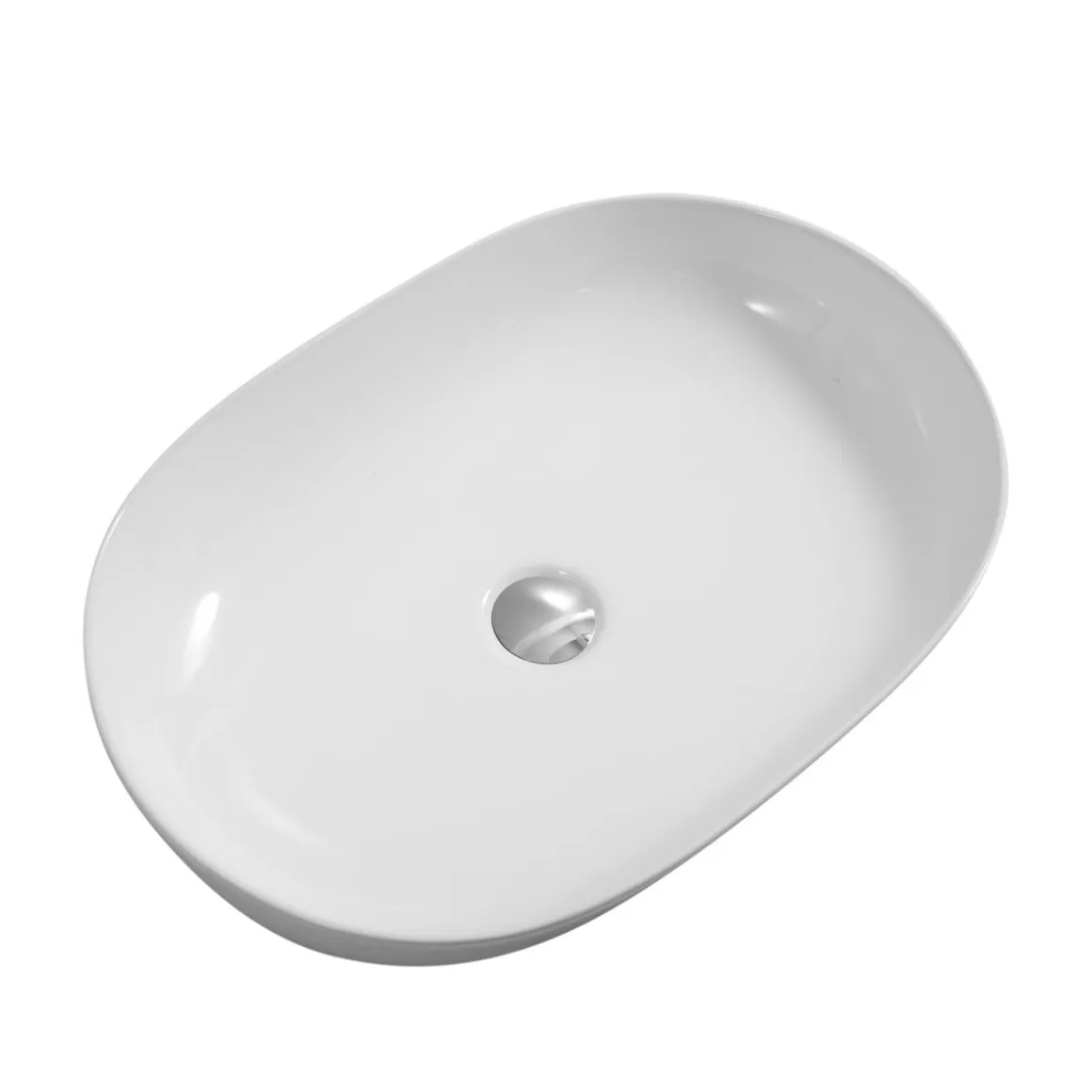 Waschbecken Keramik 60 x 40 cm weiss