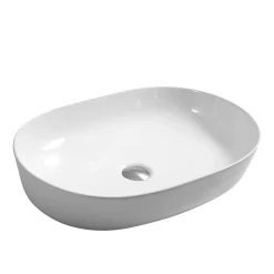 Waschbecken Keramik 60 x 40 cm weiss