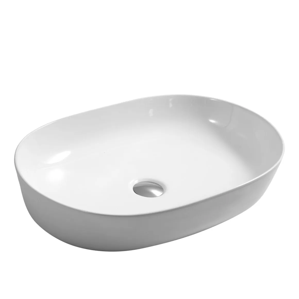 Waschbecken Keramik 60 x 40 cm weiss