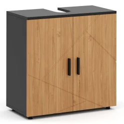 Waschbeckenunterschrank AQUALIA 60 x 30 x 60 cm braun/schwarz