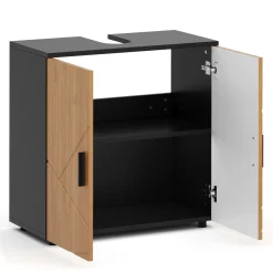 Waschbeckenunterschrank AQUALIA 60 x 30 x 60 cm braun/schwarz