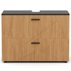 Waschbeckenunterschrank AQUALIA 80 x 41 x 59 cm braun/schwarz