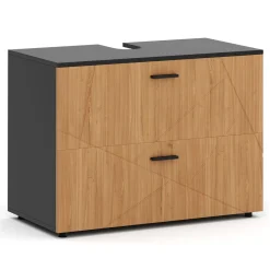 Waschbeckenunterschrank AQUALIA 80 x 41 x 59 cm braun/schwarz