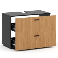 Waschbeckenunterschrank AQUALIA 80 x 41 x 59 cm braun/schwarz
