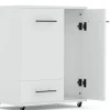 Waschbeckenunterschrank auf Rollen 50 x 33 x 59 cm weiss