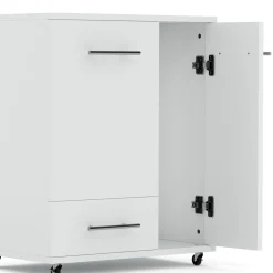 Waschbeckenunterschrank auf Rollen 50 x 33 x 59 cm weiss