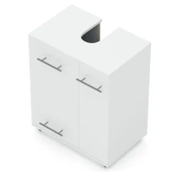 Waschbeckenunterschrank auf Rollen 50 x 33 x 59 cm weiss
