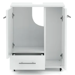 Waschbeckenunterschrank auf Rollen 50 x 33 x 59 cm weiss