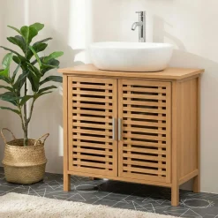 Waschbeckenunterschrank Walnussholz 66 x 29 x 61 cm