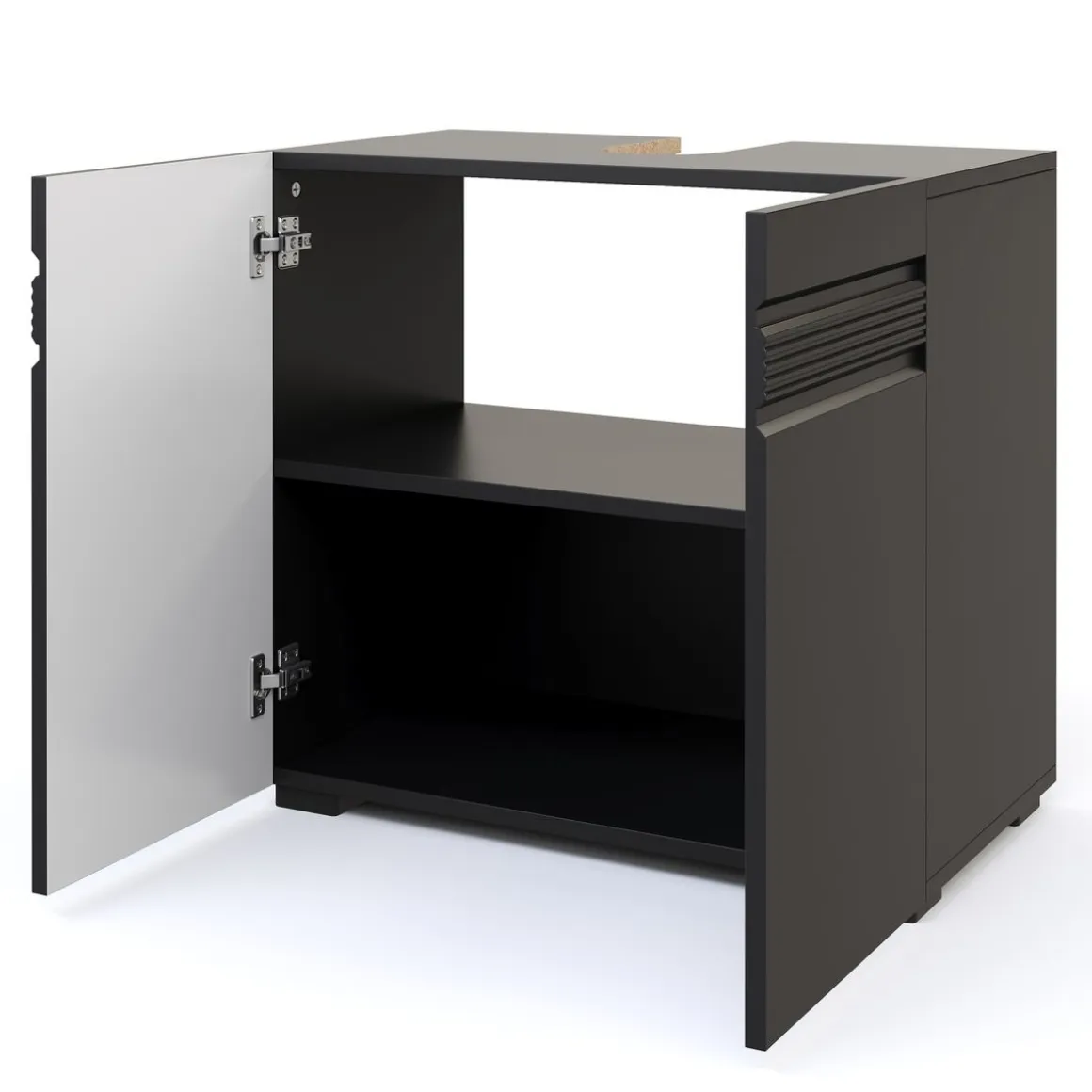 Waschbeckenunterschrank 60 x 34 x 56 cm schwarz