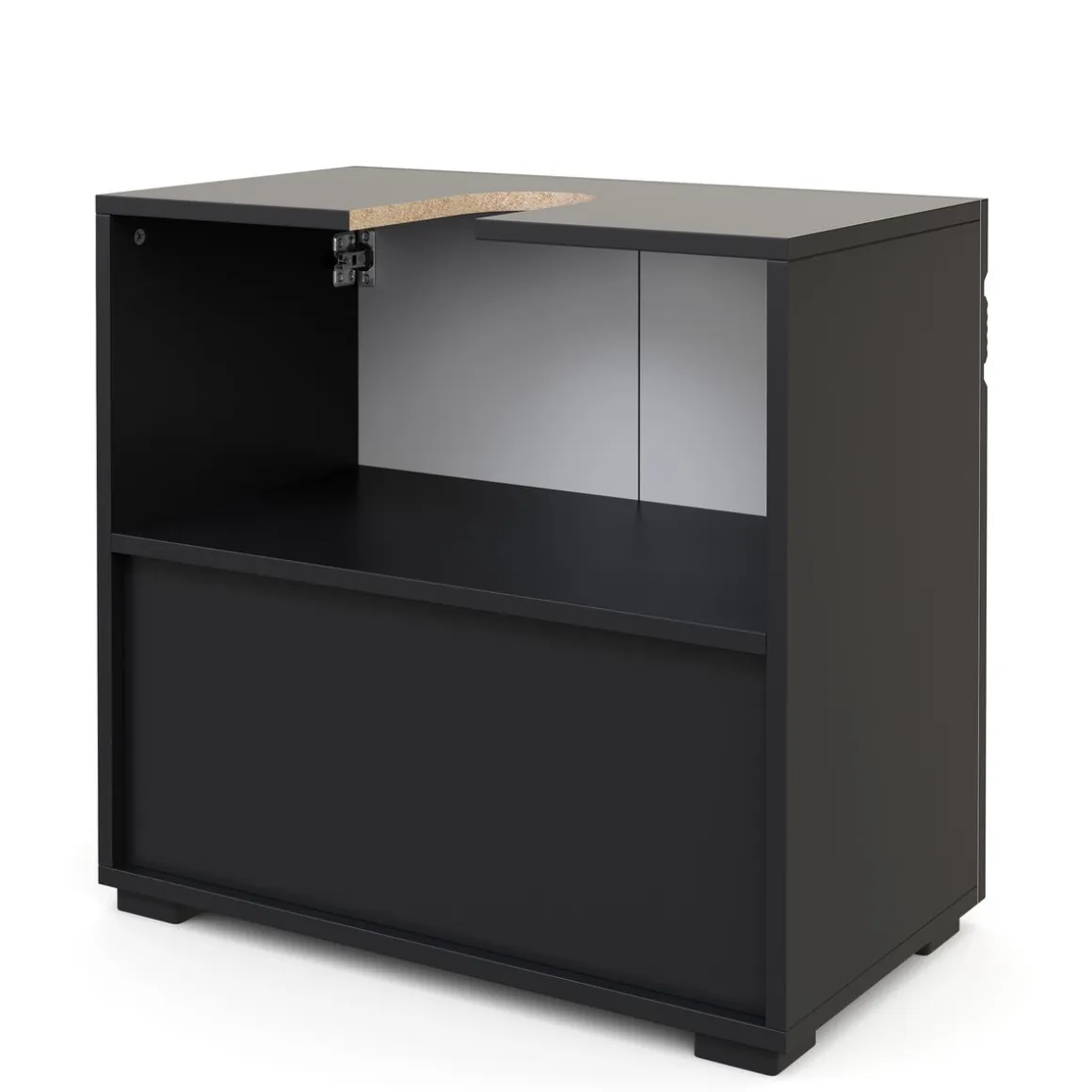 Waschbeckenunterschrank 60 x 34 x 56 cm schwarz