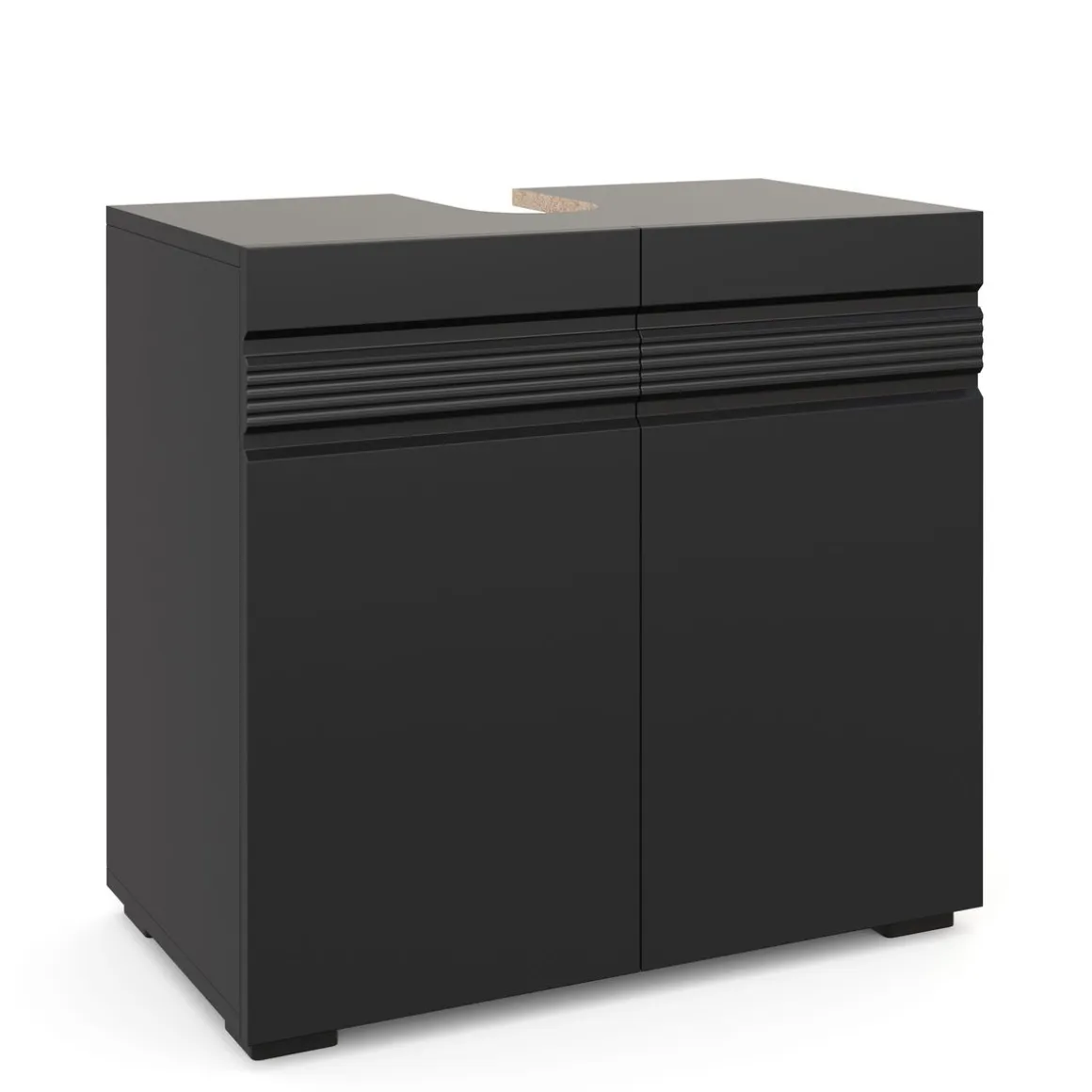 Waschbeckenunterschrank 60 x 34 x 56 cm schwarz