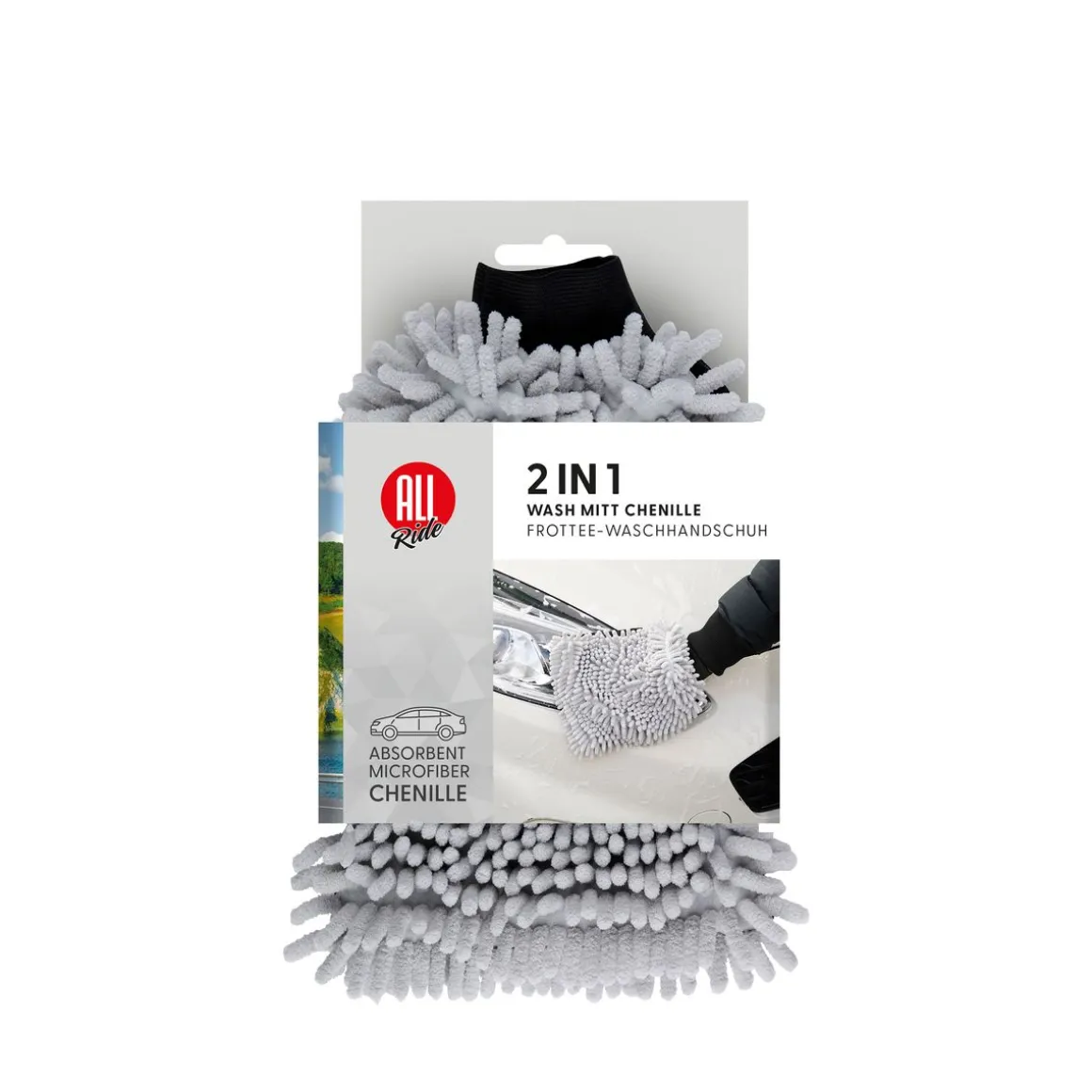 Waschhandschuh Mikrofaser 2-in-1 grau