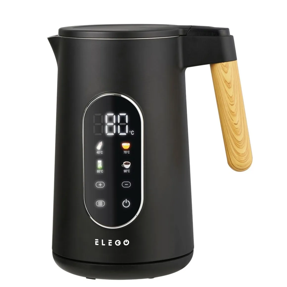 Wasserkocher mit Temperaturwahl 1.7L schwarz