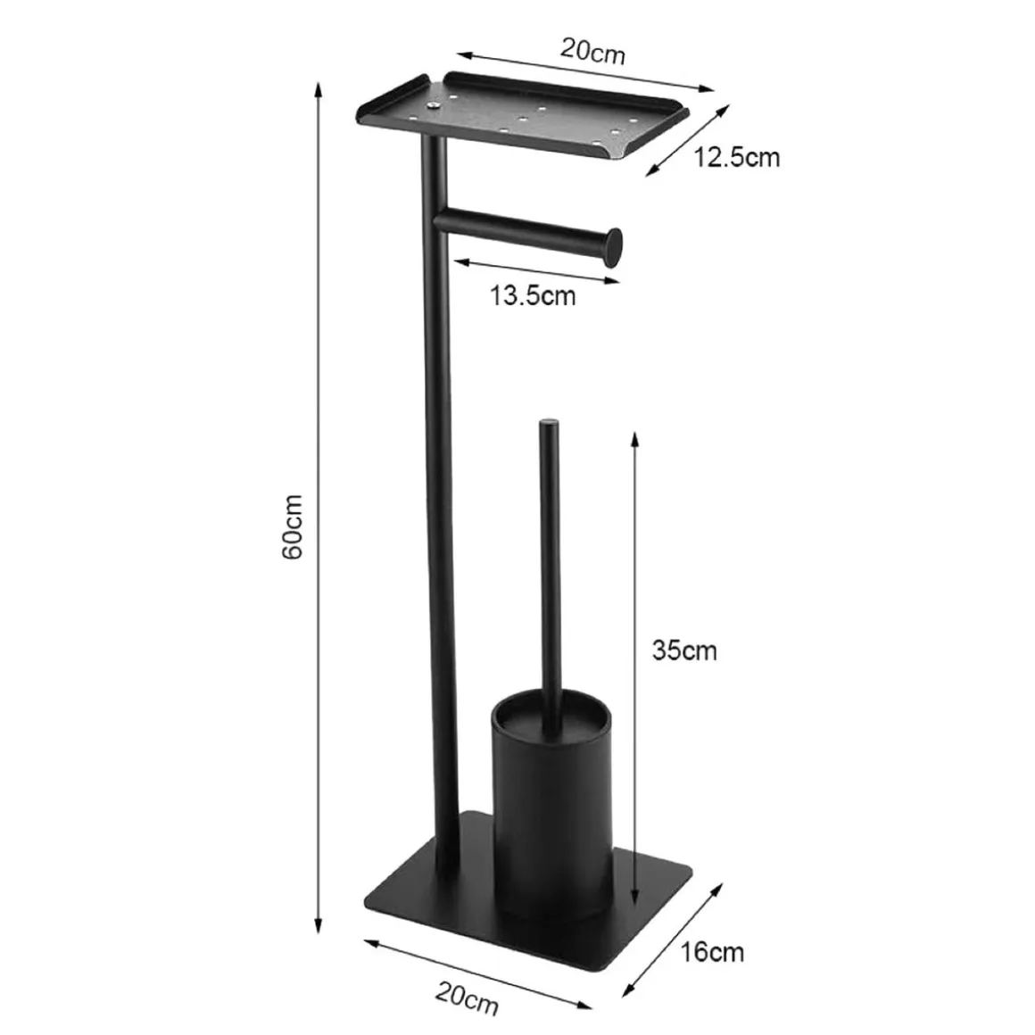 WC-Garnitur stehend Metall schwarz