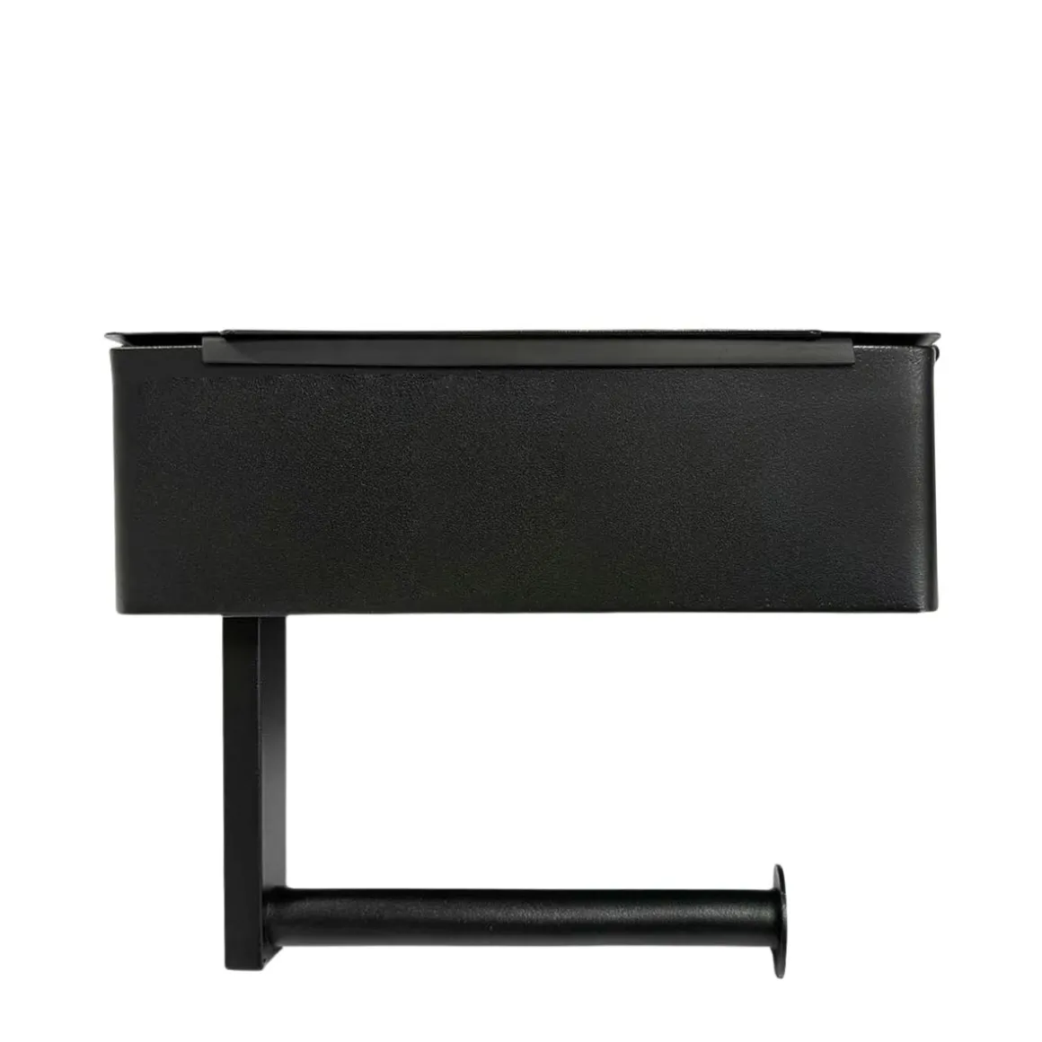 WC-Rollenhalter Edelstahl mit Feuchttücherbox schwarz