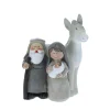 Weihnachtsdeko Krippenszene grau/weiss