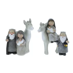 Weihnachtsdeko Krippenszene grau/weiss