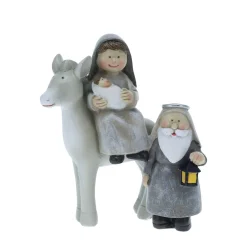 Weihnachtsdeko Krippenszene grau/weiss