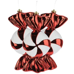 Weihnachtskugel Bonbon 31 cm rot/weiss