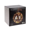 Weihnachtskugel Glas LED 20 cm braun