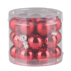 Weihnachtskugeln Glas 24-teilig rot