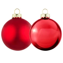 Weihnachtskugeln Glas 24-teilig rot
