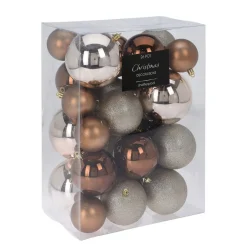 Weihnachtskugeln 26-teilig gold/braun