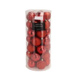 Weihnachtskugel Set 6 cm 35-teilig rot