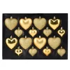 Weihnachtskugel Set Herz 16-teilig gold