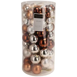 Weihnachtskugel Set 100-teilig braun/gold