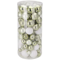 Weihnachtskugel Set 100-teilig grün/weiss